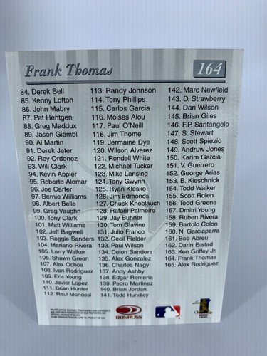 FRANK THOMAS - Assorted Singles & Inserts - Various Years and Sets - YOU PICK - Picture 6 of 61