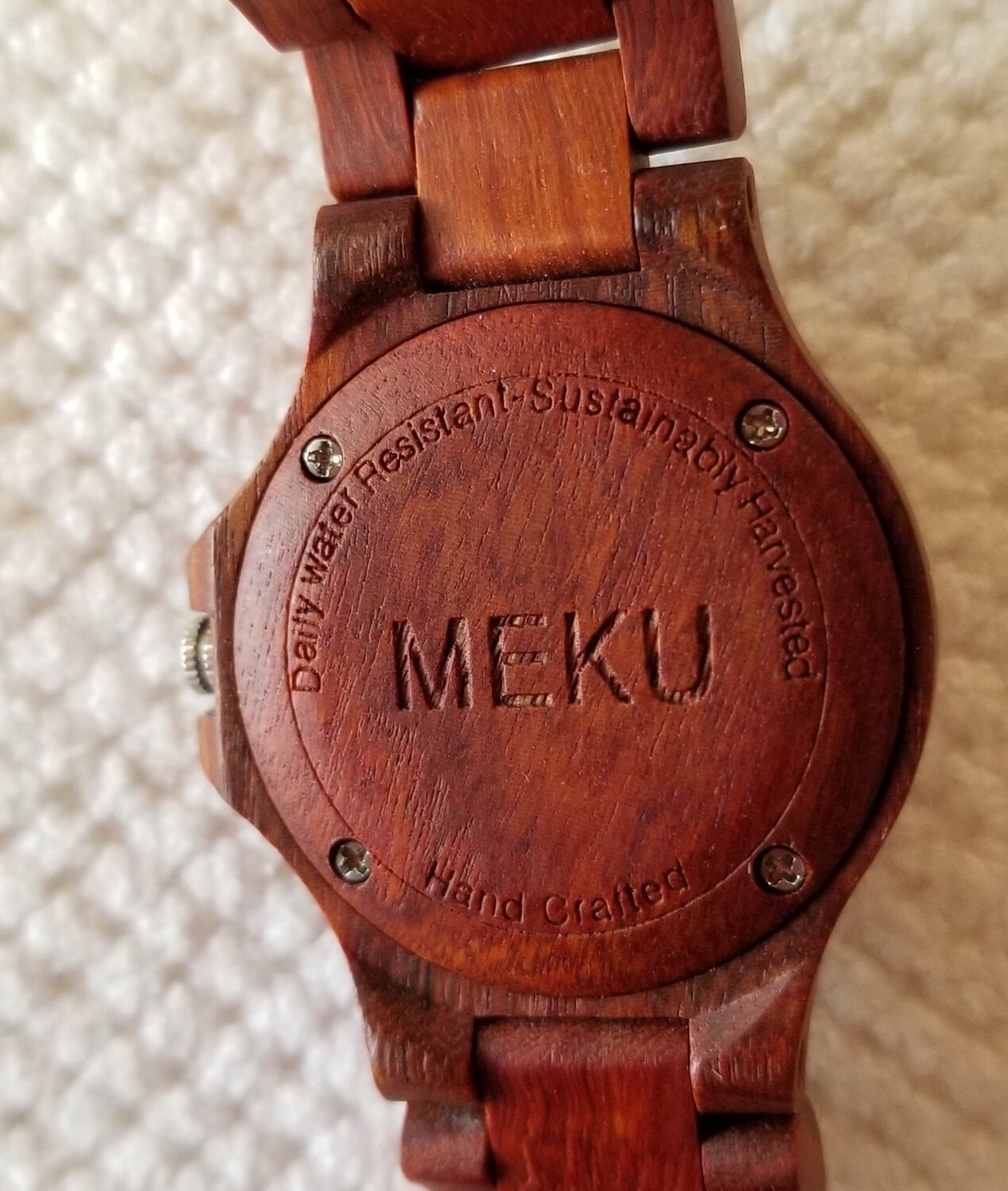 Meku Wooden Date Watch Link Band 7
