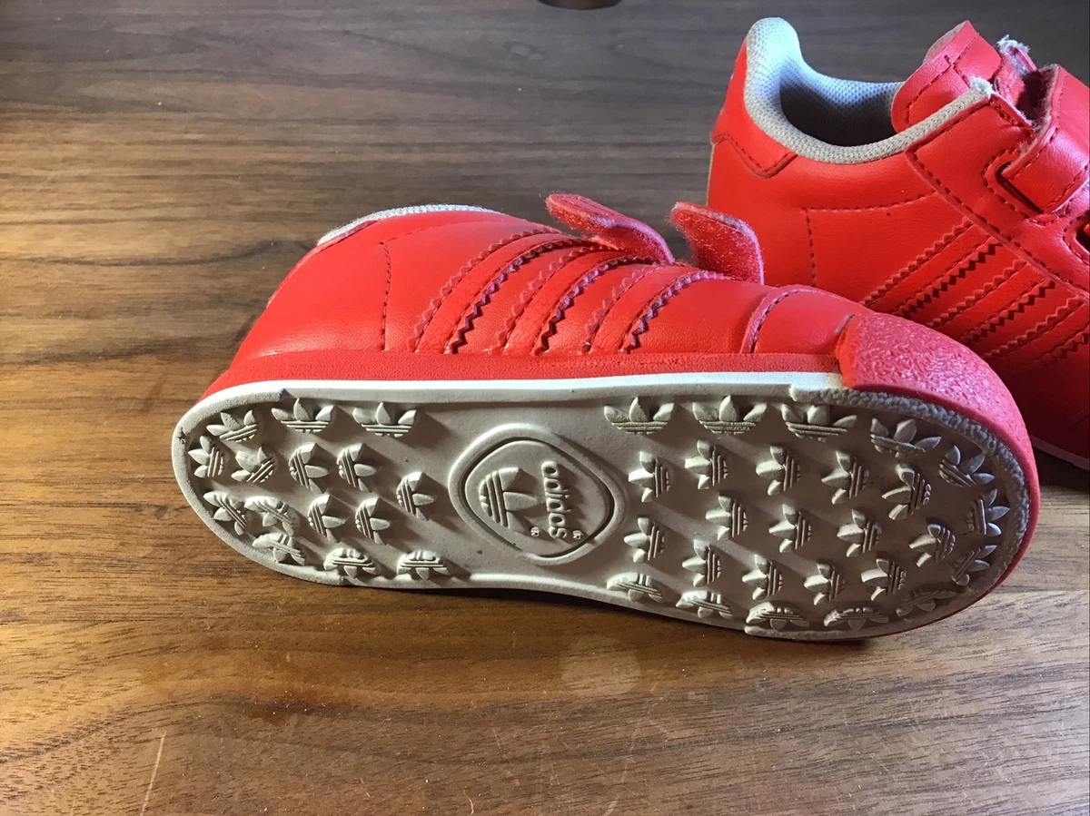 Adidas Red Ortholite Sneakers with Loop and Hook Fasteners size 5K