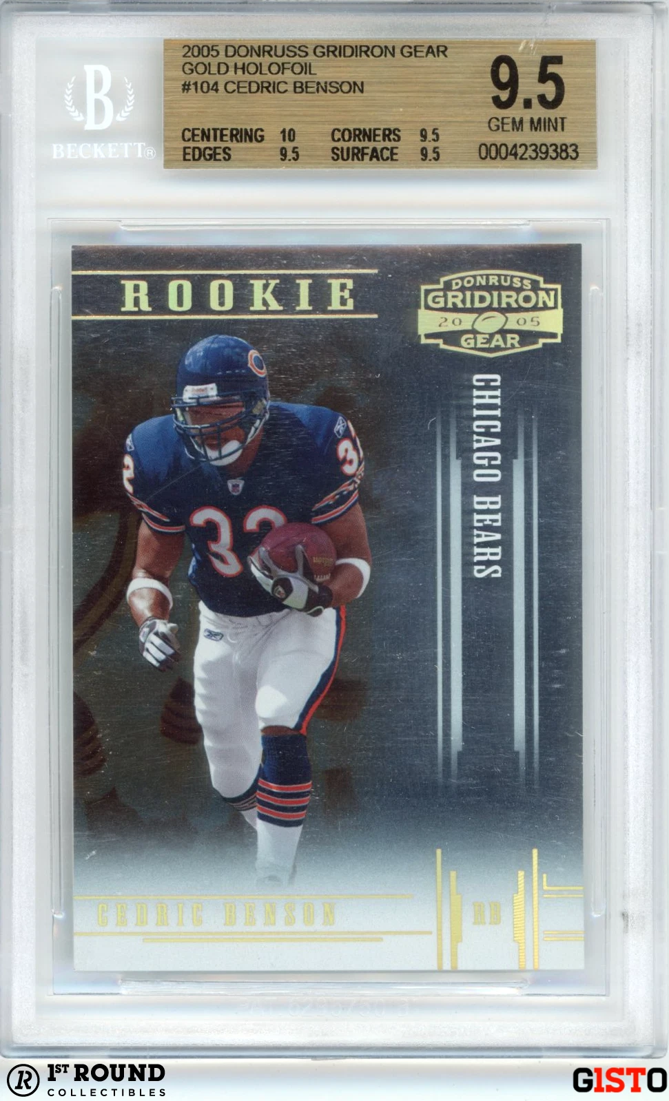 Cedric Benson Donruss Gridiron Gear #104 Platinum Holofoil