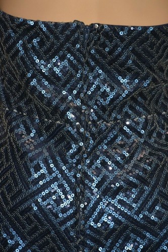 NWT TRIXXI 13 L XL NAVY BLUE SEQUIN CHIFFON CUT OUT BODYCON STRAPLESS SEXY DRESS - Bild 10 von 11