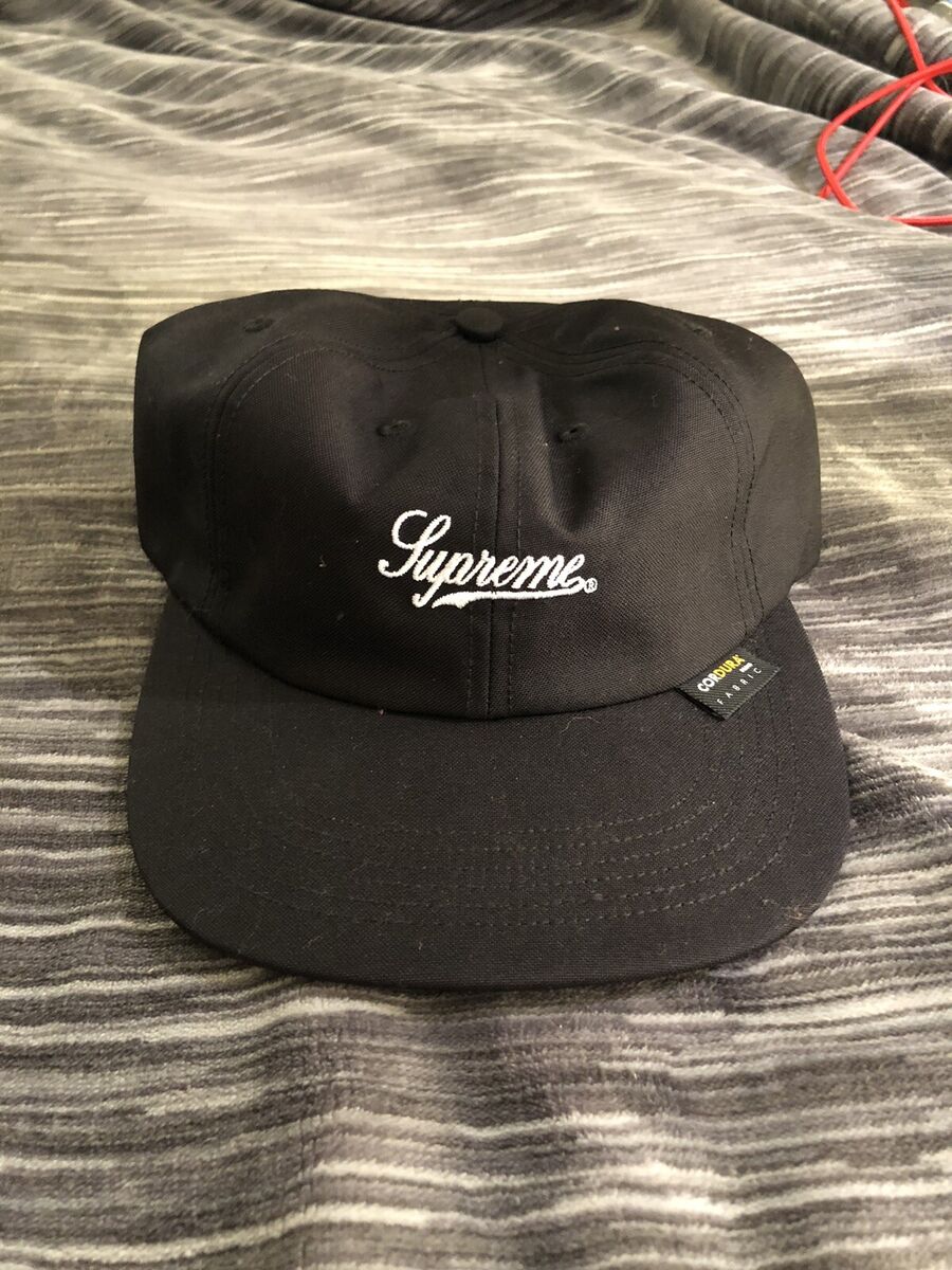 Supreme SS19 Cordura Script Logo 6 Panel Hat Black | eBay Supreme SS19 Cordura Script Logo 6 Panel Hat Black | eBay