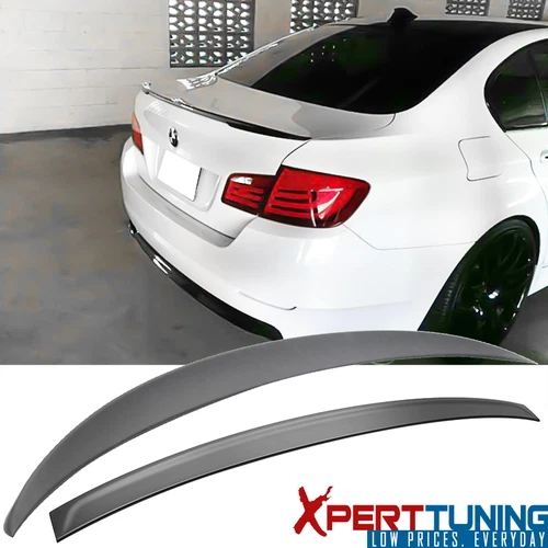 Fit 11-16 BMW 5 Series F10 4Dr 3D Style Roof Spoiler + P Style Trunk Spoiler ABS