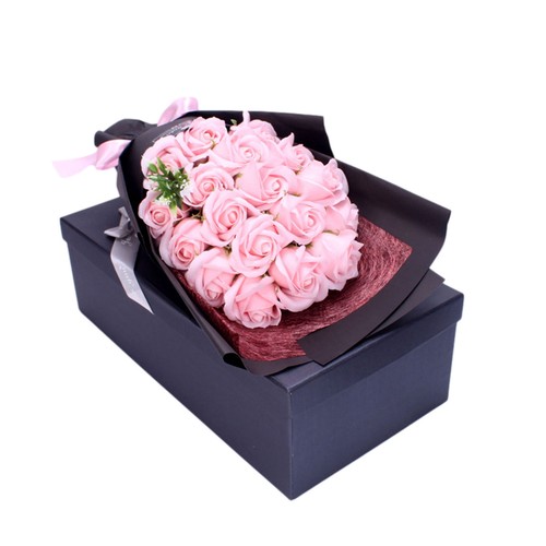 18 Pcs Eternal Baby Pink Rose Soap Flower Bouquet Valentine Girlfriend Wife Gift - Picture 7 of 11