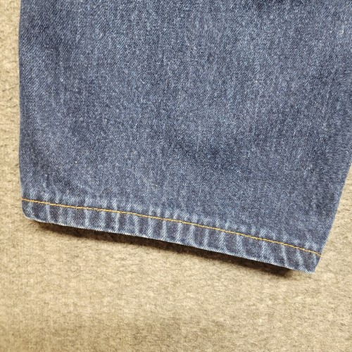 Levis Jeans Mens 36x25 Blue 505 Dark Regular Fit Straight Denim Altered Hem - Picture 13 of 20