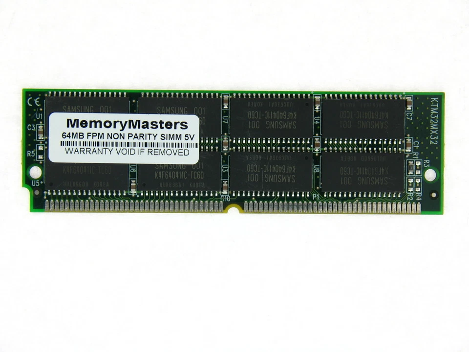 64MB FPM MEMORY NON-PARITY 60NS SIMM 72-PIN 5V 16X32 SOJ OR TSOP - Image 2 of 3