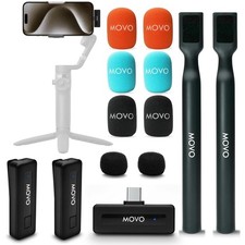 Movo Wireless MiniUC Duo Dual Ultra Wireless Lavalier Microphones iPhone15/16/17