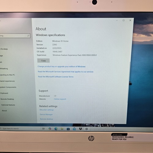 HP 20" All In One Computer Model 20 C023W Win 10 White/Teal W Keyboard And Mouse - Picture 5 of 14