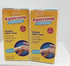 2 Aspercreme  Maximum Strength Pain Relief Cream 4.3 Oz BB DATE 03/2026