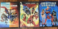 Justice League 3 Animated Dvd Lot: Crisis on Two Earths & The Flashpoint Paradox