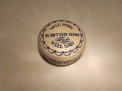 Baekgaard Ben Franklin Paperweight  Scrimshaw Desktop Art England 2.75 1706-1790