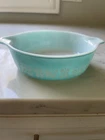 PYREX TURQUOISE AMISH BUTTERPRINT CASSEROLE DISH 1 Pint 471