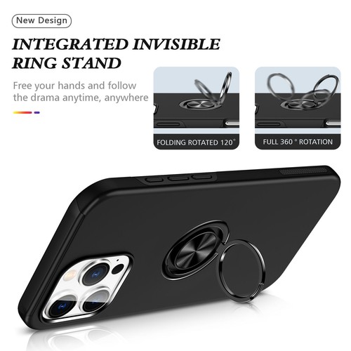 Rugged Magnetic Case with Stand Ring Holder For iPhone 16 Pro Max 16 Plus - Picture 56 of 57