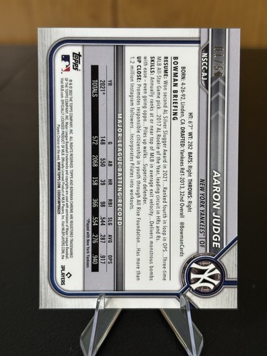 2022 Bowman Chrome NSCC Aaron Judge Gold Refractor 1/50 Bookend Yankees - Bild 2 von 2