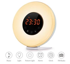 Sunrise Alarm Clock Wake Up Light Digital FM Radio Nature Sound Touch Control