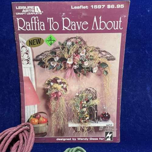 Lot of 4 Twisted Paper Pink Hunter Green Wine Mauve & Raffia To Rave About 1597 - Picture 5 of 8