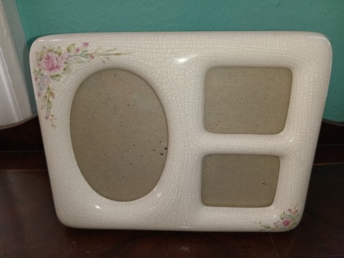 Vintage Country/Cottage Core Crackle Finish Floral Collage Picture Photo Frame - Picture 6 of 8