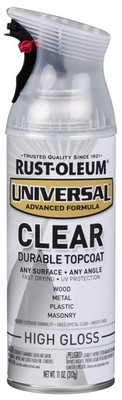 Rust Oleum Universal High Gloss Clear Spray Paint 11 Ounce Durable Finish