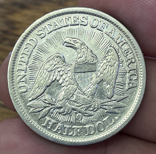 1853-O ARROWS & RAYS Seated Liberty Half Dollar HIGH-GRADE Detail U.S. TYPE COIN - Imagen 2 de 2