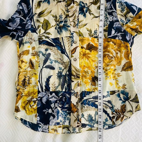 Zimmermann Shirt Size 2/ AU 12/US 8 Aliane Panelled Patchwork Cotton Button Up - Picture 16 of 16