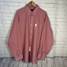 NEW Tommy Hilfiger Mens Dress Shirt 18 34/35 Red Lava Regular Fit Gingham