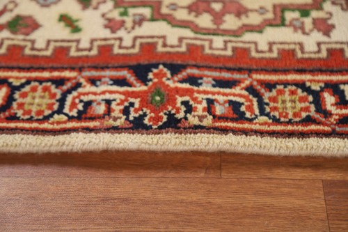 Ivory/ Navy Blue Traditional Wool 10' Runner Rug Hand-knotted Hallway Rug 3x10 - Picture 19 of 20