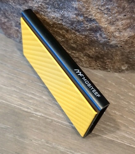 Slim Wallet Money Clip & Credit Card Holder, RFID Blocking Carbon yellow - Picture 3 of 5