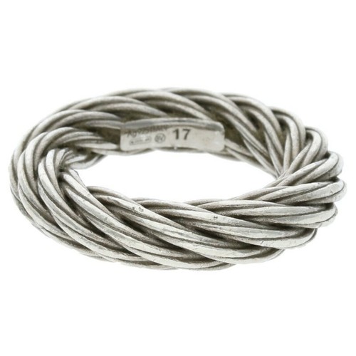 Bottega Veneta Twist Silver Ring Mens No.16 17 Used f9a3f3fbdda85de532fd6eedd603 - Picture 2 of 6