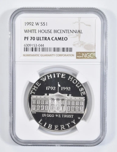 PF70 1992 W White House Commemorative Proof Silver Dollar NGC *0787