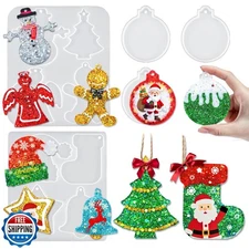 YODOYO 3 Inch Christmas Ornament Resin Molds, 11 Cavities Christmas Tree Snow