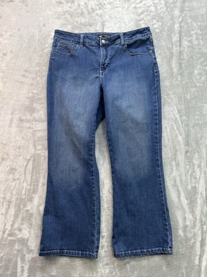 Lee Jeans Womens Plus Sz 16 Petite Blue Bootcut Western Cowgirl Stretch Whisker