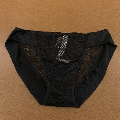 Intimissimi Womens Size Medium Black Lace Self Love Brief Panty NWT