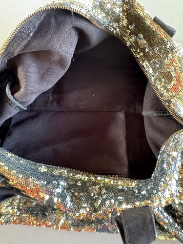Victoria's Secret Reisetasche Sporttasche PINK groß Glitzer Pailletten Rarität selten silber - Bild 7 von 8