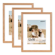 12x16 Picture Frame, Solid Wood Cherry Wood 12 x 16 Photo Frame, 12" x 16 Woo...