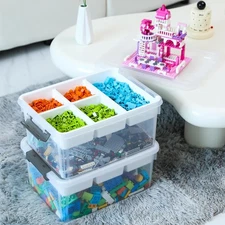 2 Packs, Playdoh, Sewing, Tool, 17 QT Plastic Storage Box with Removable Tr