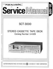 Realistic Sct3000 Sct-3000 Cat No 14-609 Service Repair Manual Bound Paper