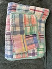 Pottery Barn Kids Quilt Twin Set Sham Pastel Madras PB 100% Cotton Blanket Bed