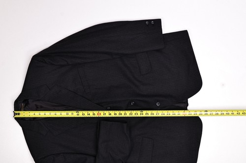 VINTAGE Brooks Brothers 90s Pinstripe Charcoal Suit 48L Pants 43x30 - Picture 11 of 18