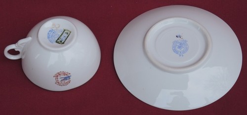 Old USSR INTOURIST Emblem Coffee Cup + Saucer Agitation PORCELAIN 1950 Verbilky - Picture 4 of 6