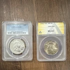 Franklin Half Dollars 1962 Proof PR66 PCGS & 1960 MS65 ANACS Silver