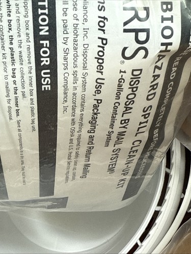 SHARPS 1-Gallon Biohazard Spill Clean-Up Kit and Disposal System 51000 A - Picture 6 of 11
