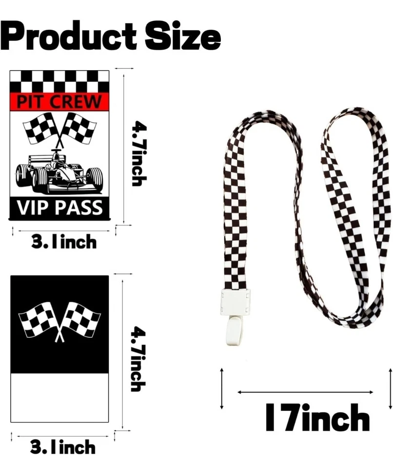 21-Piece Racing Teenage F1 Racing Birthday Decor Set Checkered Flag Guys Unisex - Image 4 of 4