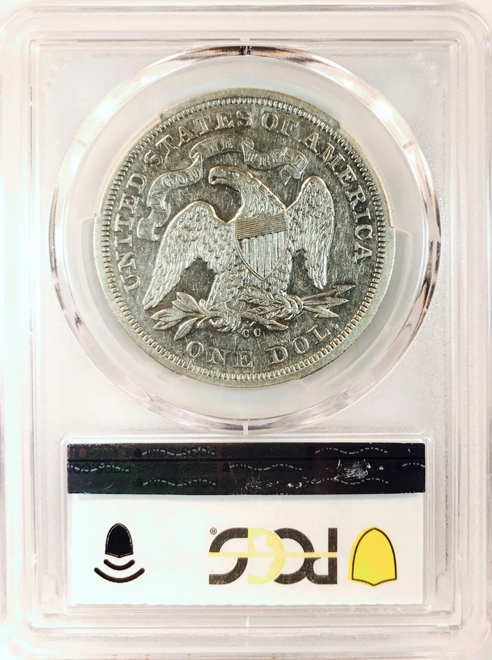 ¡Dólar libertad sentada 1872 CC! PCGS XF40! ¡IRREAL! IMPRESIONANTE! ¡FANTÁSTICO! NR #VIP77 Foto 2 de 3