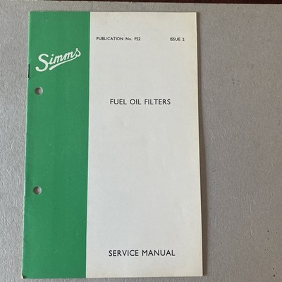 Simms Heizölfilter Scheckheft Originalveröffentlichung P22 Heft 2