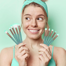 Makeup Brushes for Girls, 10 Pcs Princess Makeup Brushes Set Foundation Eyebrow