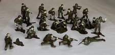 Vtg 21 Toy Soldiers Hand Painted Plastic Unique Poses US Army