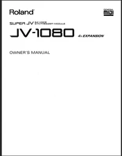 Roland JV-1080 Synthesizer Owner's Manual: 166 page, Coil Bound, Clear Pvc Cover