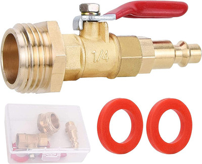 RV Winterize Blowout Adapter Kit - 1/4'' Male Quick Connect Plug and 3/4'' Male GH