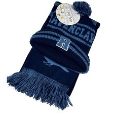 Harry Potter Scarf Beanie Set NWT Unisex OSFM Blue Ravenclaw Collegiate Knit