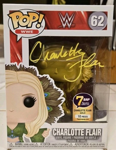 Funko POP Charlotte Flair Signed 7BAP 10 PIECE GOLD WWE Autograph JSA 7bucksapop